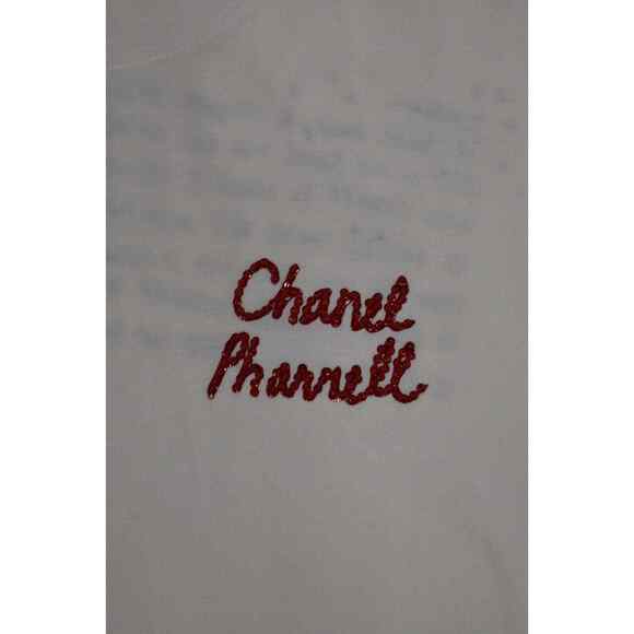 Chanel X Pharrell Capsule Collection White Long Sleeve Graffiti Tee Shirt RARE M - Picture 5 of 12
